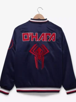Buy Spider Man Navy Blue Bomber Satin Jacket For Sale