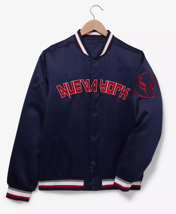 Spider Man Navy Blue Satin Jacket