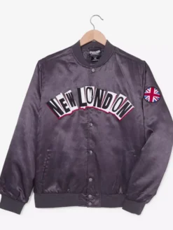 Spider Man New London Grey Satin Bomber Jacket For Sale