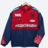 Spider Man Peter Parker Protector Of New York Red And Blue Racing Jacket front view