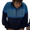 Spike Fearn Movie Finding Emily 2026 Owen Brompton Blue Track Bomber Jacket front view