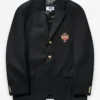 Stüssy x eYe Junya Watanabe Man Black Venus Swirl Suiting Fabric Blazer Jacket front view