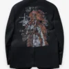 Stüssy x eYe Junya Watanabe Man Black Venus Swirl Suiting Fabric Jacket Blazer back view