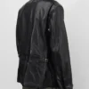 Stüssy x eYe Junya Watanabe Man Black Zip-Up Leather Jacket back view