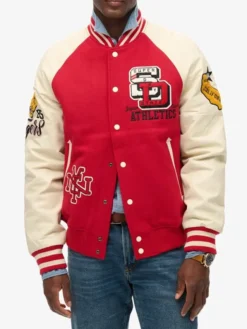 Superdry-College-Varsity-Patched-Bomber-Red-Jacket