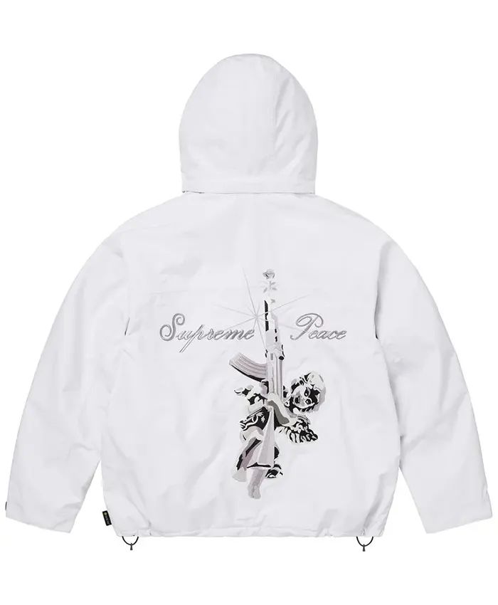 Supreme Fall-Winter 2026 Collection AOI GORE-TEX White Hooded Jacket back view