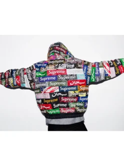 Supreme Fall-Winter 2026 Collection Hooded Patchwork Leather Teaser Jacket back view