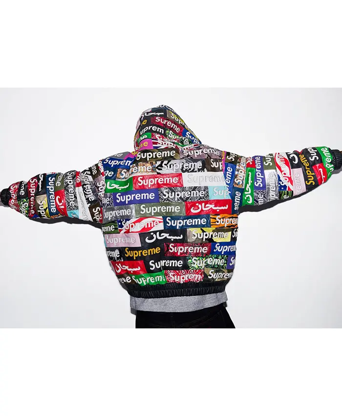 Supreme Fall-Winter 2026 Collection Hooded Patchwork Leather Teaser Jacket back view