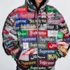 Supreme Fall-Winter 2026 Collection Hooded Teaser Patchwork Leather Jacket front view