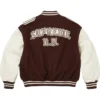 Supreme Fall-Winter 2026 N.Y. Captains Brown And White Varsity Jacket back view