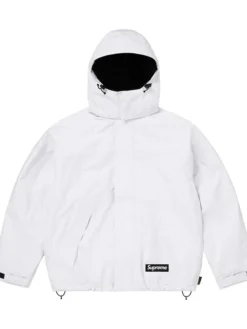 Supreme Fall-Winter Collection 2026 AOI GORE-TEX White Hooded Jacket front view