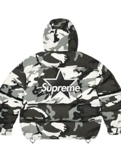 Supreme x Vanson Leathers 2026 Snow Camo Cordura Down Puffer Jacket back view
