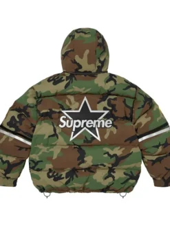Supreme x Vanson Leathers 2026 Woodland Camo Cordura Down Puffer Jacket back view
