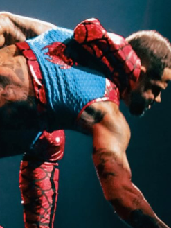 TNA-Lockdown-2026-Trey-Miguel-Red-and-Blue-Spider-Man-Hooded-Vest-Back-Closeup