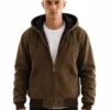 TV Series Lucky S01 Drew Starkey Brown Cotton Hooded Jacket front view