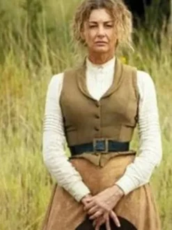 TV-Series Yellowstone Origin 1883 Margaret Dutton Brown Wool Vest front view