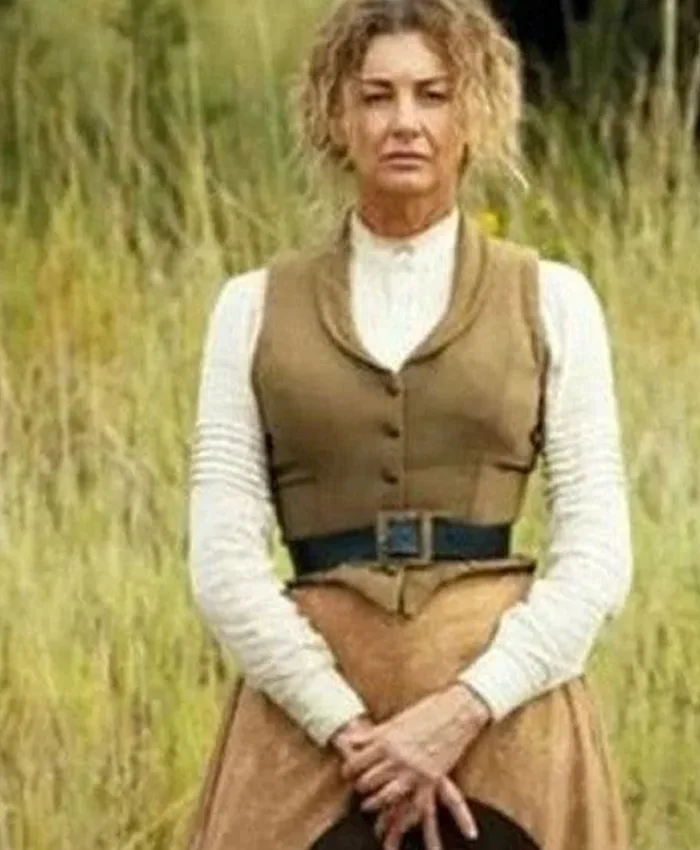 TV-Series Yellowstone Origin 1883 Margaret Dutton Brown Wool Vest front view