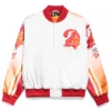 Tampa Bay Buccaneers Fanimation Varsity Jacket front view with classic varsity design