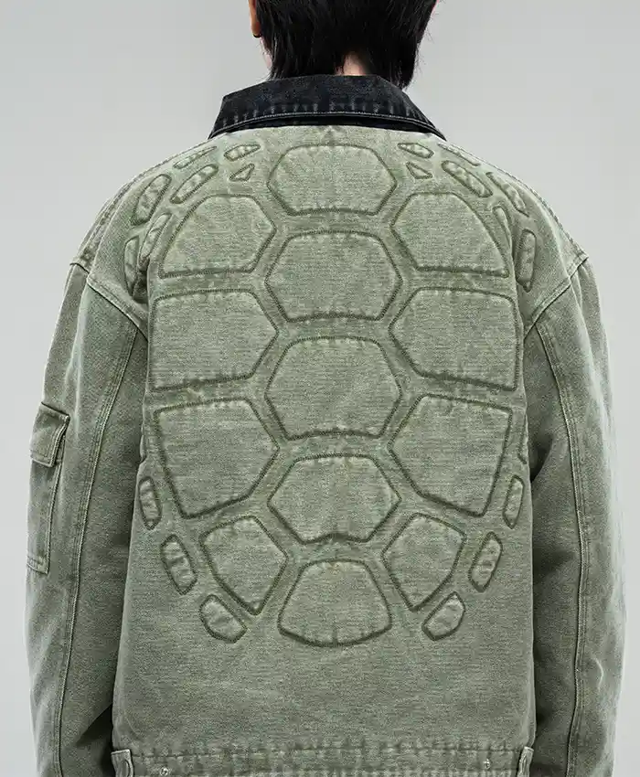 Teenage Mutant Ninja Turtles Green Jacket x Neptun Green Cotton Turtles Jacket back view