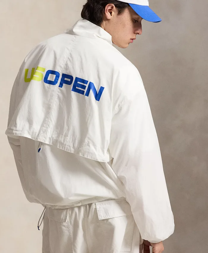 Tennis Championships US Open Polo Ralph Lauren 2026 White Windbreaker Jacket back view