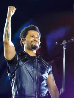 The Weeknd European 2026 Favorite Indie Video Game Black round collar Leather Vest