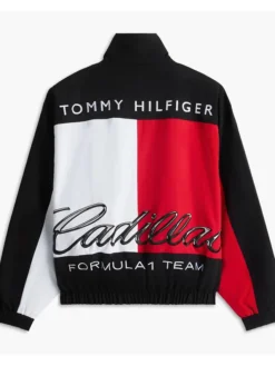 Tommy Hilfiger Cadillac F1 Team Black Graphic Flag Full-Zip Fleece Jacket back view