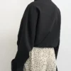 Topshop Bomber Mandarin Black Jacket Back