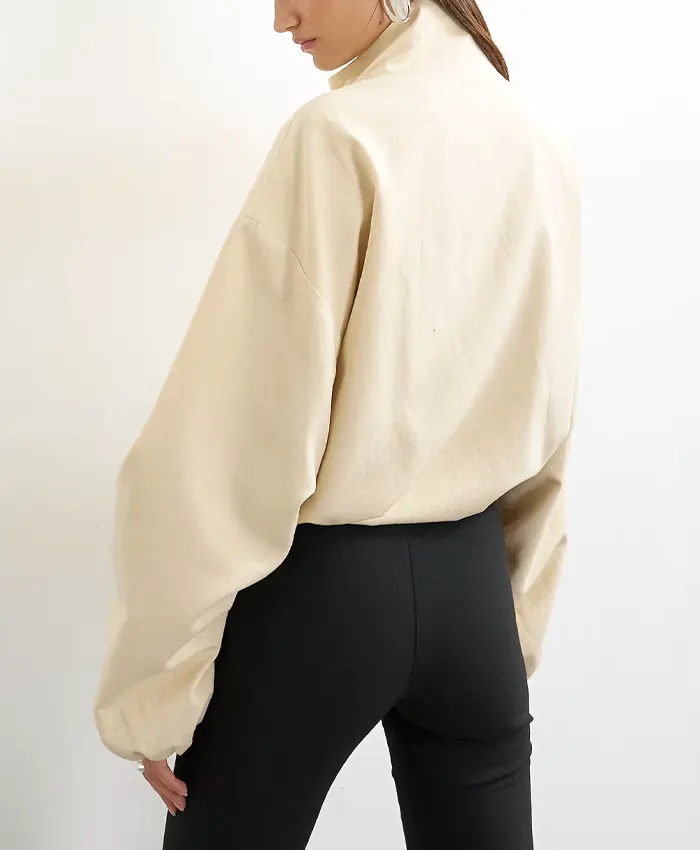 Topshop Bomber Mandarin Collar Jacket Back