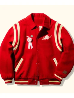 Tyler The Creator GOLF le FLEUR Petalers Red Wool Varsity Jacket front view