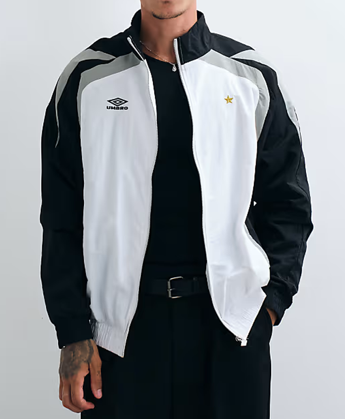 Umbro Track Jacket in white and black