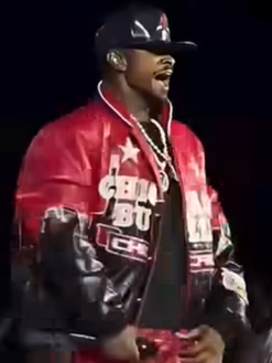 Usher Chicago Bulls Red Leather Jacket For Sale