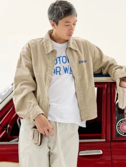 Visvim Motors Club 2026 Somer Swing Top Beige Workwear Jacket front view