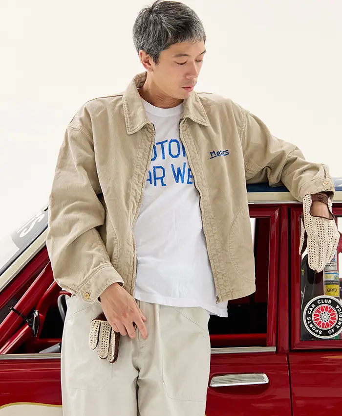 Visvim Motors Club 2026 Somer Swing Top Beige Workwear Jacket front view
