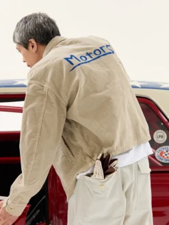 Visvim Motors Club Somer Swing Top Corduroy Beige 2026 Workwear Jacket back view