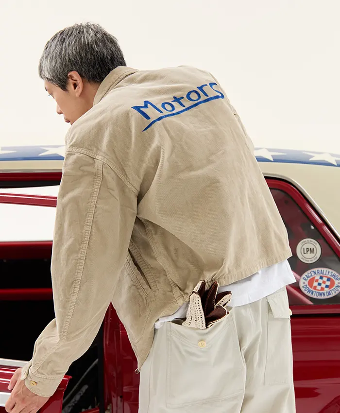 Visvim Motors Club Somer Swing Top Corduroy Beige 2026 Workwear Jacket back view