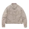 Visvim WMV Fall 2026 In Harmony We Trust Beige Cotton Workwear Jacket front view