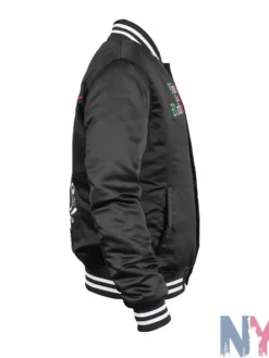 Viva Los Raiders Sugar Skull Satin Jacket Black
