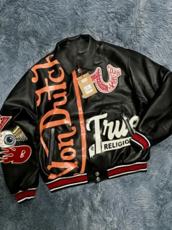 Von Dutch True Religion Black Leather Jacket