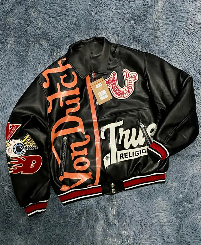 Von Dutch True Religion Black Leather Jacket