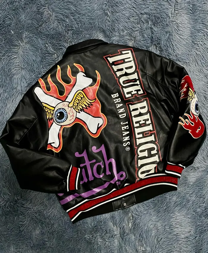 Von Dutch x True Religion Black Leather Jacket Back