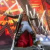 WWE Cody Rhodes Black and Gold Real Leather Coat with full-length sleeves and open-hem cuffs
