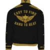 WWE Cody Rhodes Easy To Find Hard To Beat Black And Gold Zip Windbreaker Jacket back view