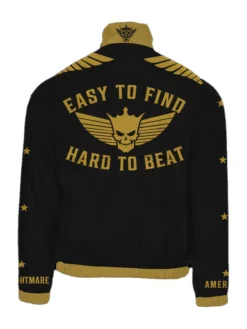 WWE Cody Rhodes Easy To Find Hard To Beat Black And Gold Zip Windbreaker Jacket back view