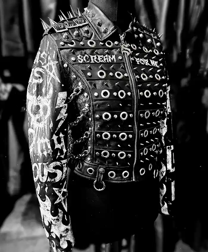 WWE SummerSlam 2026 Paige Leather Jacket with studded detailing and YKK zipper cuffs