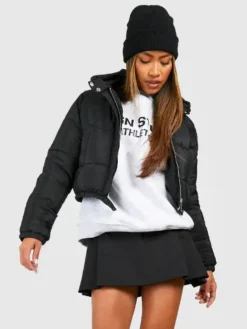 Womens-Black-Cropped-Puffer-Jacket-With-Hood