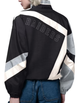 Women's Las Vegas Raiders Starter Black Vintage Windbreaker Jacket