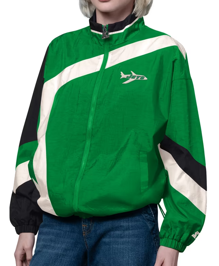 Women's New York Jets Starter Green Vintage Windbreaker Jacket