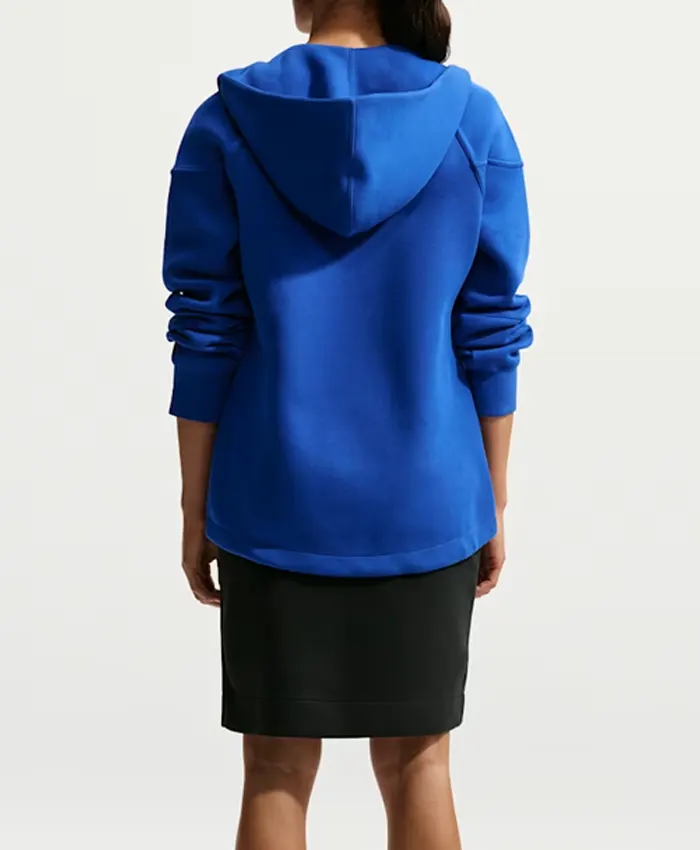 Women's Nike Full-Zip Sportswear Tech Fleece Windrunner Navy Hooded Track Jacket back view