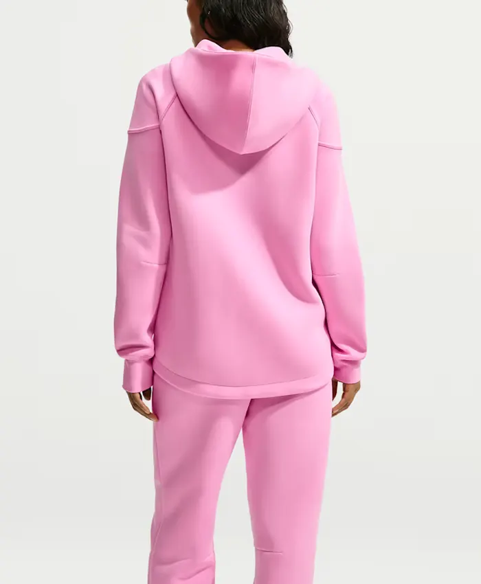 Women's Nike Full-Zip Sportswear Tech Fleece Windrunner Pink Hooded Track Jacket back view