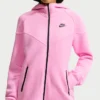 Women's Nike Full-Zip Sportswear Tech Fleece Windrunner Pink Hooded Track Jacket front view